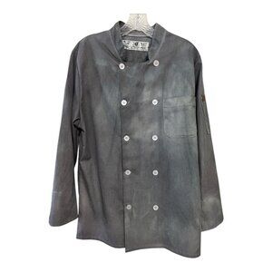 Chef Designs Gray Double-Breasted Chef Coat Men’s Size S-RG Long Sleeve